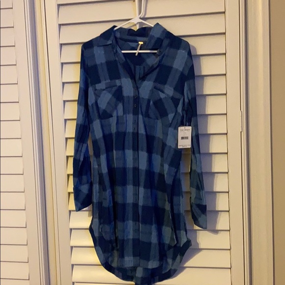 Free people long line plaid tunic in a small NWT - Picture 4 of 5